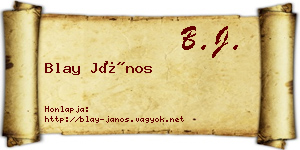 Blay János névjegykártya